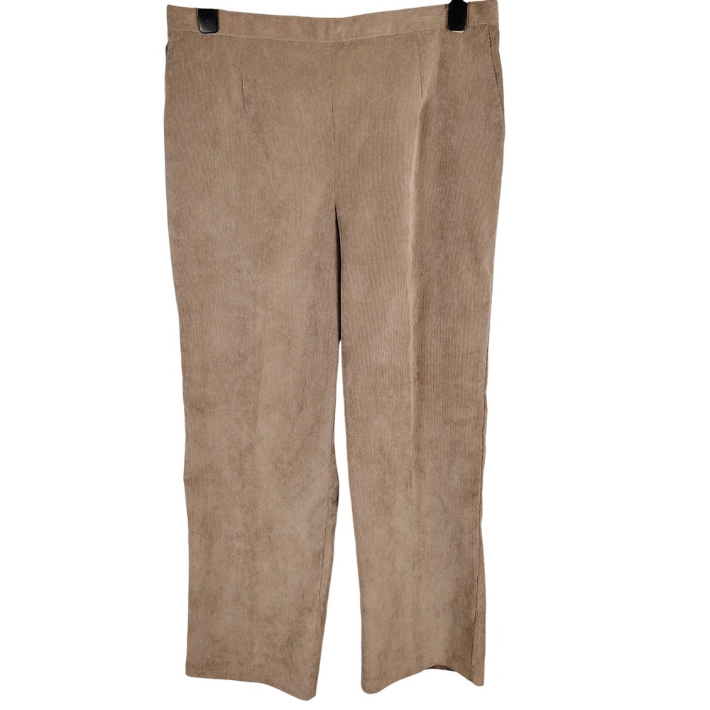 NWT Alfred Dunner Womens 18W Ice Queen Pants Mocha Corduroy Stretch Academic